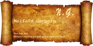Neifeld Gergely névjegykártya